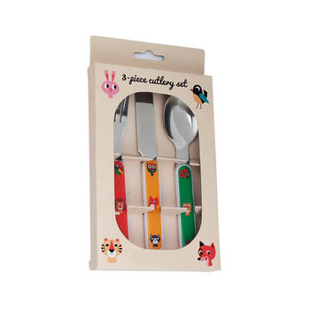 Wholesale Custom 3 Piece Kids Cute Cutlery Set With Color Box
